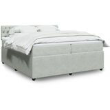 vidaXL Box spring postelja z vzmetnico svetlo siva 200x200 cm žamet Cene