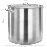  Kuhinjski lonac 71 L 45 x 45 cm od nehrđajućeg čelika | shoptok.hr