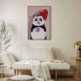  Slika - Panda with a Balloon (1 Part) Vertical 40x60 U prirodnom drvenom okviru | shoptok.hr