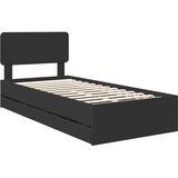  Krevetna konstrukcija Crna 90 x 200 cm Inženjersko Drvo | shoptok.hr