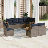  8-dijelni set vrtnih sofa od poliratana s jastucima sivi | shoptok.hr