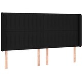  Uzglavlje s u&amp;scaron;ima crno 183x16x118/128 cm od tkanine Slike