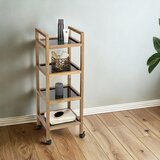Wenko Crna/u prirodnoj boji kupaonska polica od masivnog bagrema 35x101,5 cm Fondi – | shoptok.hr