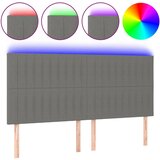 Maison Chic led posteljno vzglavje - vzglavna omarica - nočna omarica temno sivo 200x5x118/128 cm blago, (21711587) Cene