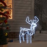 vidaXL Figura severni jelen z gibljivo glavo hladno bel 76x42x87 cm | Shoptok.si