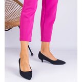 Gemre Reimona Black Eco-Suede Low Stiletto Heels | ePonuda.com