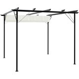  Pergola s pomičnim krovom krem bijela 3 x 3 m čelična | shoptok.hr