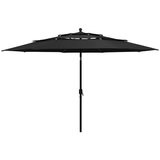 vidaXL Senčnik aluminij črn 3,5 m, (20729298) | Shoptok.si