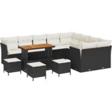  Set vrtne sofe od 13 dijelova s jastučićima crni poli ratan akacija | shoptok.hr
