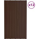 Krovni paneli 12 kom od pocinčanog čelika smeđi 80 x 45 cm | shoptok.hr