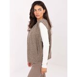 RUE PARIS Vest-IT-KZ-FL9622.29P-dark beige | Shoptok.si
