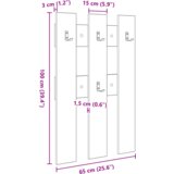 vidaXL Vješalica za kapute na zidu Staro drvo 65 x 3 x 100 cm | shoptok.hr
