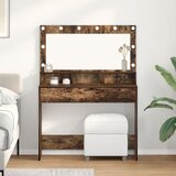 vidaXL Dimljeni hrast Konstruirano drvo 100 x 41 x 135 cm Ogledalo Cijene