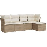  5-dijelni vrtni set sofa s jastucima bež od poliratana | shoptok.hr