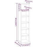 vidaXL za CD-ove dimljeni hrast 21x20x88 cm konstruirano drvo | shoptok.hr