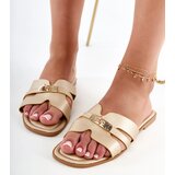Gemre Golden sandals with cutouts on the strap and gold embellishment Mejlis | Shoptok.si