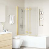  Ograda za tuš Zlatno 130 x 138 cm ESG staklo i aluminij | Eponuda.com