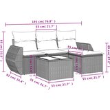  5-dijelni set vrtnih sofa s jastucima poliratan smeđi | shoptok.hr