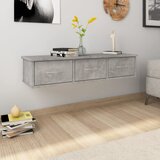 vidaXL Stenska polica s predali betonsko siva 88x26x18,5 cm Cene