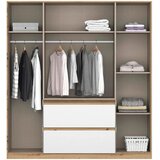 Rauch Möbel omara s klasičnimi vrati, srebrne barve, bela, hrast artisan | Shoptok.si