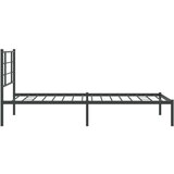 Metalni okvir za krevet s uzglavljem crni 107x203 cm | shoptok.hr