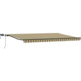 vidaXL Ročna zlagljiva tenda z LED v zeleni in rumeni barvi 500x300 cm, Tenda za zamenjavo tkanine za okvir 5x3 m zelena in rumena | Shoptok.si