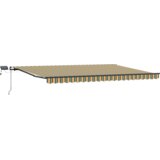 vidaXL Ručna uvlačiva tenda s LED zelenom i žutom 500x300 cm, Tenda za zamjenu tkanine za okvir 5x3 m zelena i žuta | shoptok.hr