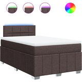 vidaXL Box spring postelja z vzmetnico temno rjav 120x200 cm blago, (21307730) | Shoptok.si