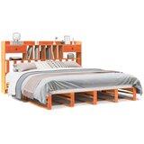  Krevet s regalom za knjige bez madraca 200x200 cm od borovine | shoptok.hr