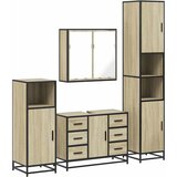  4-dijelni set kupaonskog namještaja boja hrasta sonome drveni | shoptok.hr