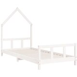  Otroški posteljni okvir bel 90x200 cm trdna borovina, (20916877) | Shoptok.si