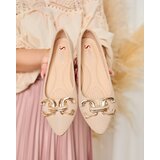 Resti Beige women's pointed-toe ballerinas with embellishment on the nose Figgda | ePonuda.com