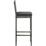  3-dijelni vrtni barski set od poliratana s jastucima sivi Siva 70 cm table length | Shoptok.si