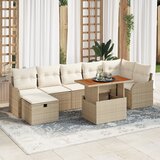 vidaXL Vrtna sedežna garnitura 8 pcs Bež 287.5 x 122.5 x 85 cm Cene