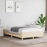 Maison Chic Posteljni okvir - Dvoposteljna postelja - Zakonska postelja brez vzmetnice krem 120x190 cm blago-J12126, (21765978) | Shoptok.si