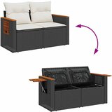  6-dijelni set vrtnih sofa s jastucima crni od poliratana bagrem | shoptok.hr