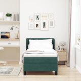 Box Spring Krevet s Dušekom Tamno Zelena 80x200 cm Baršun | shoptok.hr