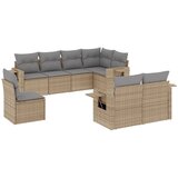 Maison Chic Seti vrtnega pohištva - Vrtna garnitura - Vrtni pohištvo set 8-delna z blazinami bež poli ratan, (21799807) | Shoptok.si