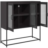 vidaXL Komoda črna 100,5x39x107 cm hladno valjano jeklo | Shoptok.si
