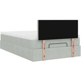vidaXL Otomanski posteljni okvir z vzmetnico siv 120x200 cm žamet | Shoptok.si