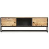 vidaXL TV omarica z izrezljanimi vrati 130x30x40 cm mangov les | Shoptok.si