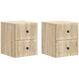  Stenski nočni omarici 2 pcs Sonoma hrast 33 x 34,5 x 40 cm, (5000209515) | Shoptok.si