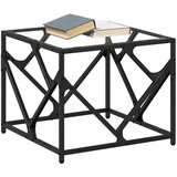  Stolić s prozirnom staklenom površinom 50x50x41 cm čelik | shoptok.hr