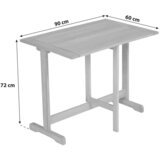 Gardenson Vrtna Zložljiva Miza Porto, 90x72x60cm, Masivno | Shoptok.si