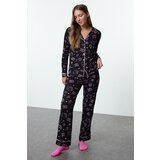 Trendyol Hello Kitty Licensed Black 100% Cotton Bias Knitted Pajama Set | Shoptok.si