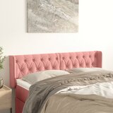  Uzglavlje s ušima ružičasto 147x16x78/88 cm baršunasto | shoptok.hr