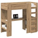  Okvir kreveta na kat s stolom Umjetnički hrast 100 x 200 cm | shoptok.hr
