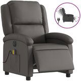Maison Chic Električni naslanjač - Relax naslanjač sivo pravo usnje, (22061969) | Shoptok.si