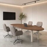  Okretne radne stolice 4 kom. 54 x 58 x 90 cm Sivosmeđa Tkanina | shoptok.hr