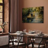  Slika - Boat crossing - painting of two women sailing a boat on a river 120x80 | shoptok.hr